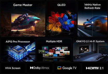 TCL 65-Inch QLED GOOGLE 144HZ LED TV