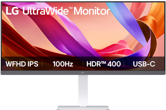 LG UltraWide 34 inch IPS FHD white monitor
